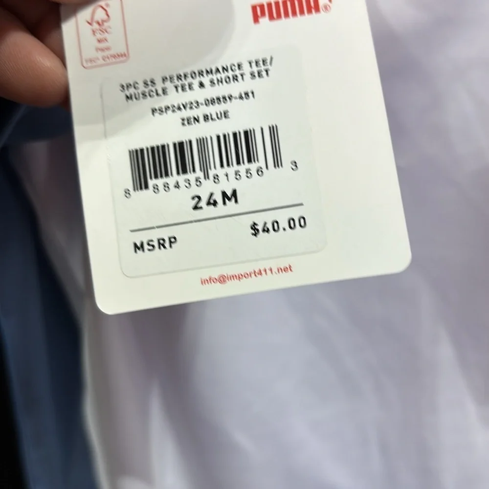 PUMA  3 pc.-set performance tee, muscle tee and elastic waist Puma Logo shorts - Picture 6 of 6